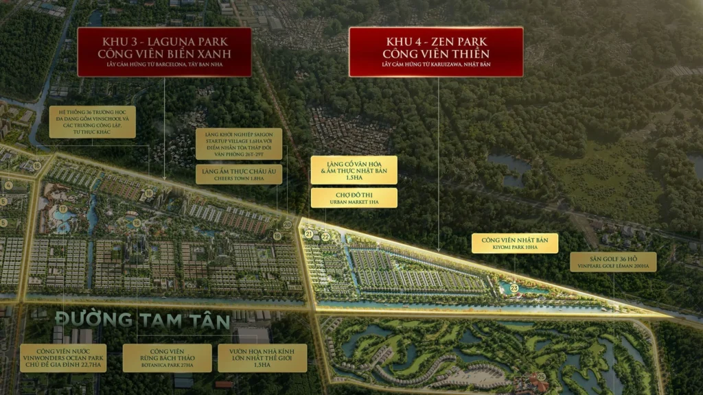 mặt bằng phân khu zen park vinhomes saigon park hóc môn