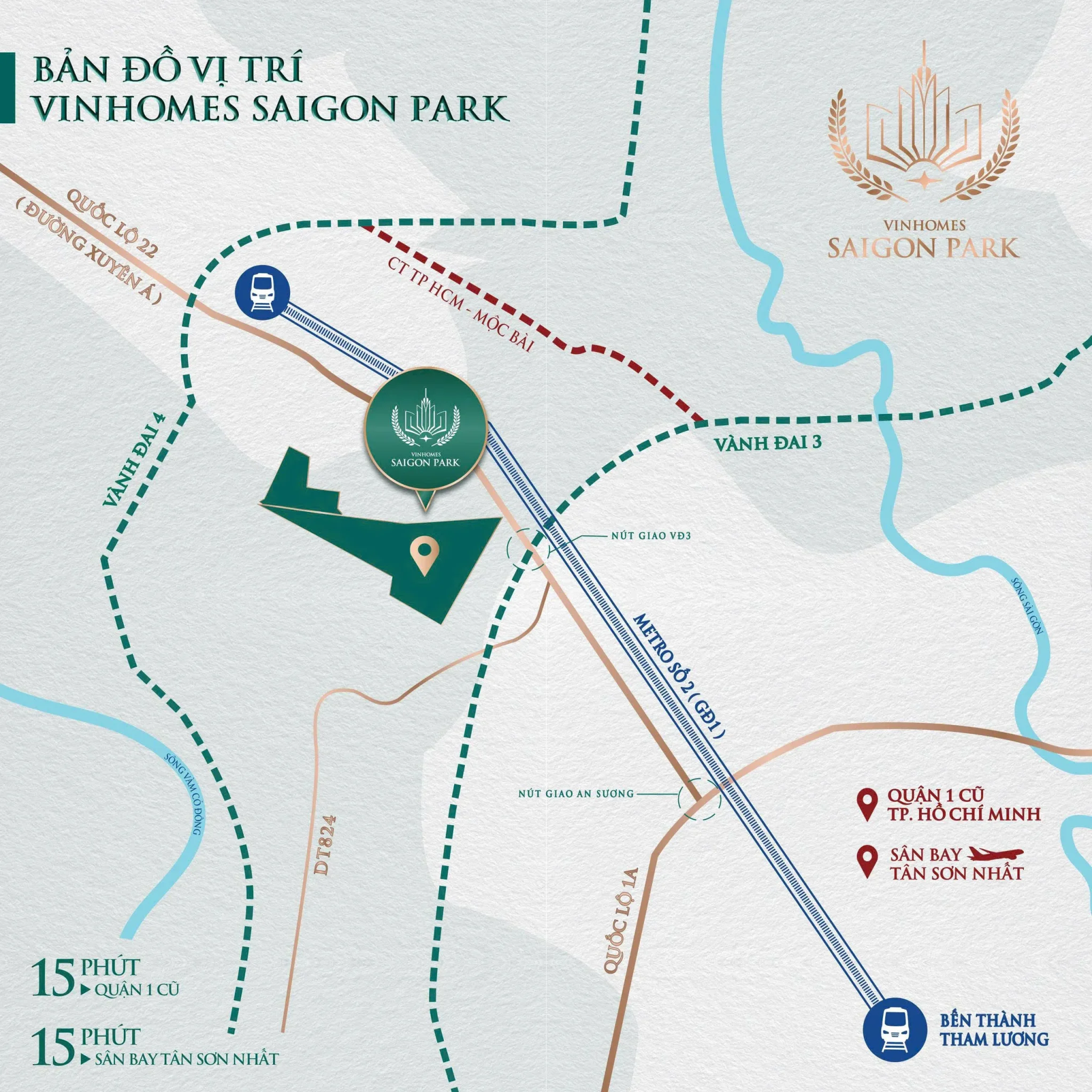 vị trí dự án vinhomes saigon park hóc môn